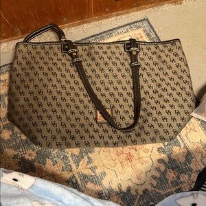 Dooney & Bourke Tan and Black DB Tote